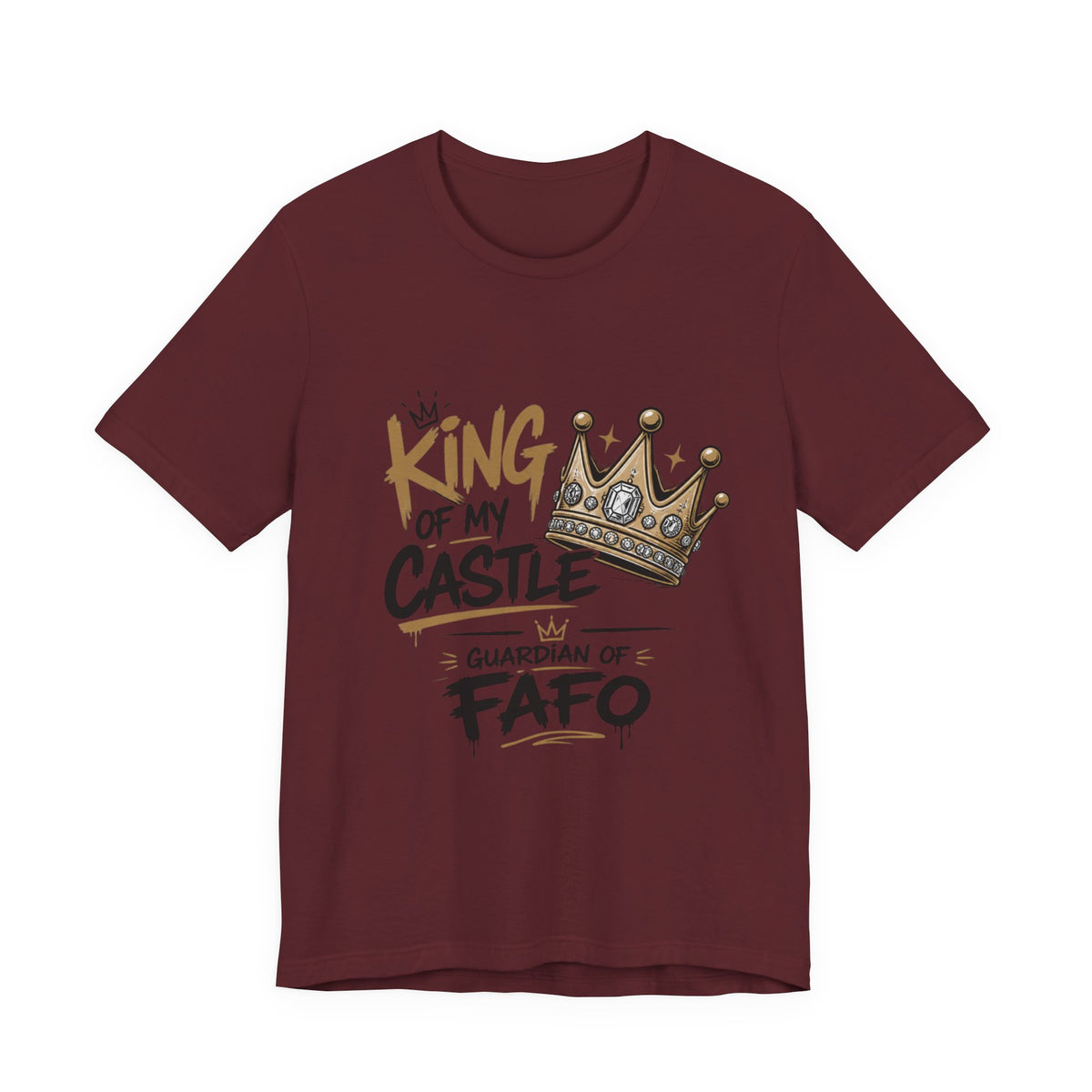 King of the Castle Tee – Retro Crown Graphic Short Sleeve Shirt
