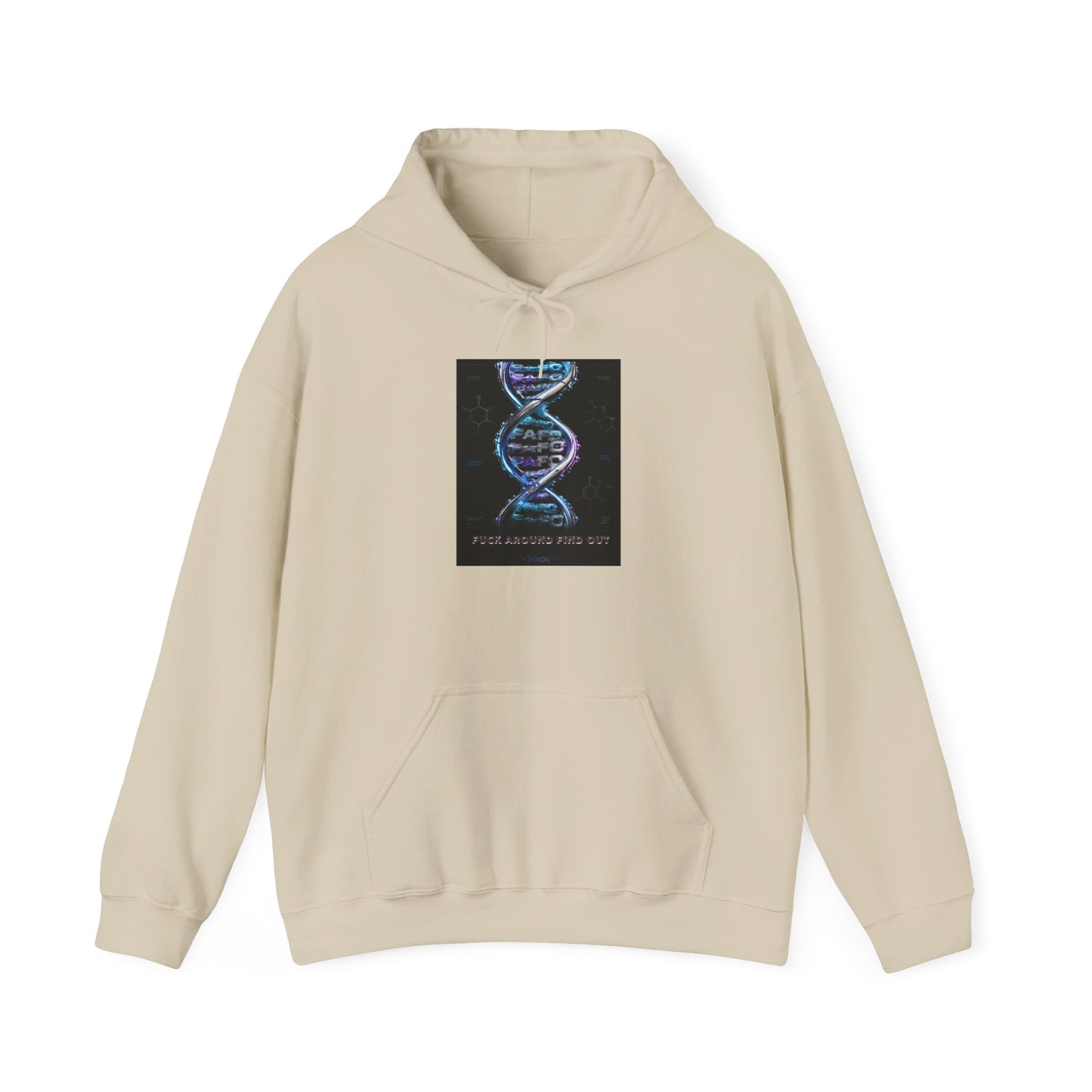 DNA Strand Graphic Hoodie — "Your Grandma Was an Ape" Science Humor Sweatshirt