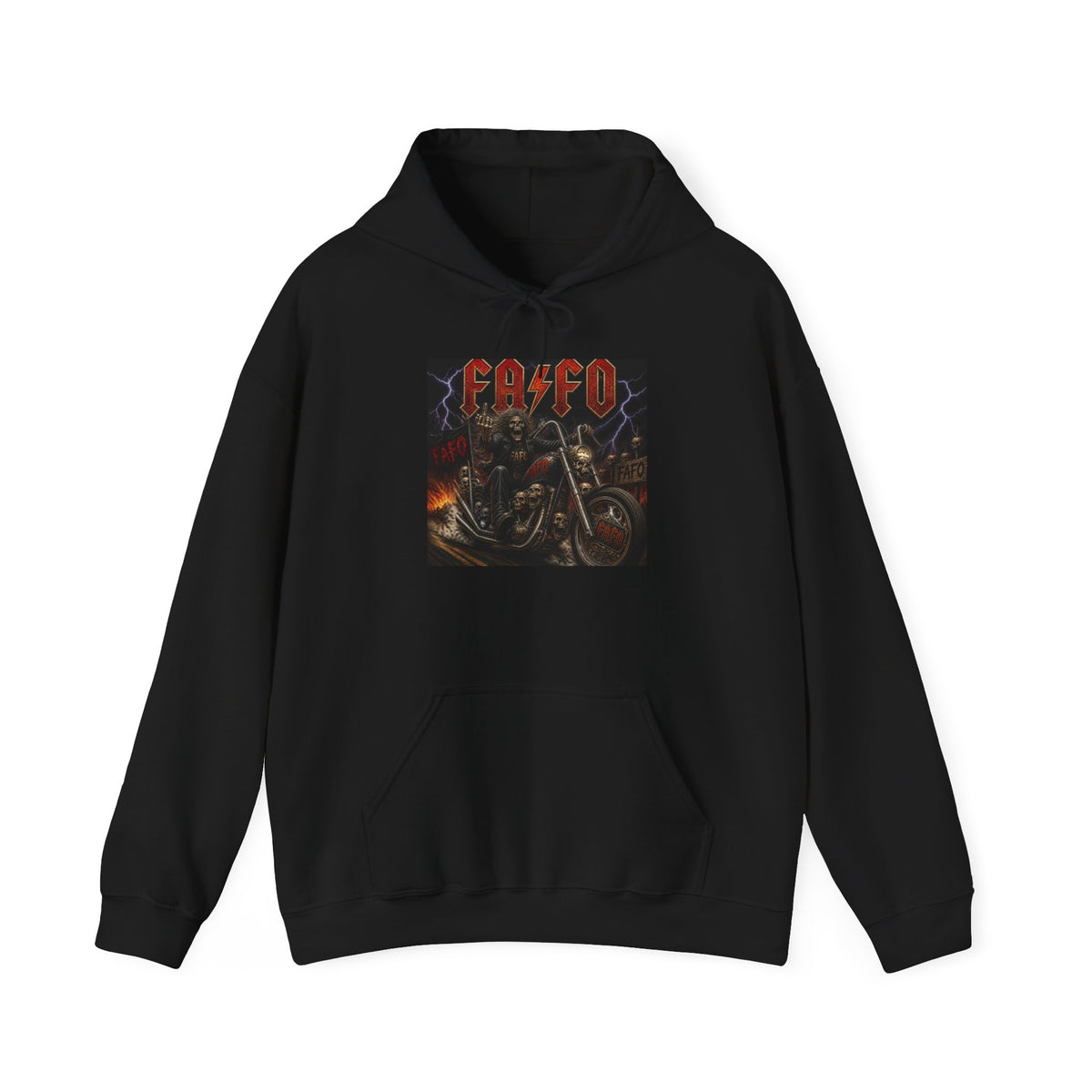 Motorcycle Skull Hoodie — Fiery Biker Graphic Sweatshirt