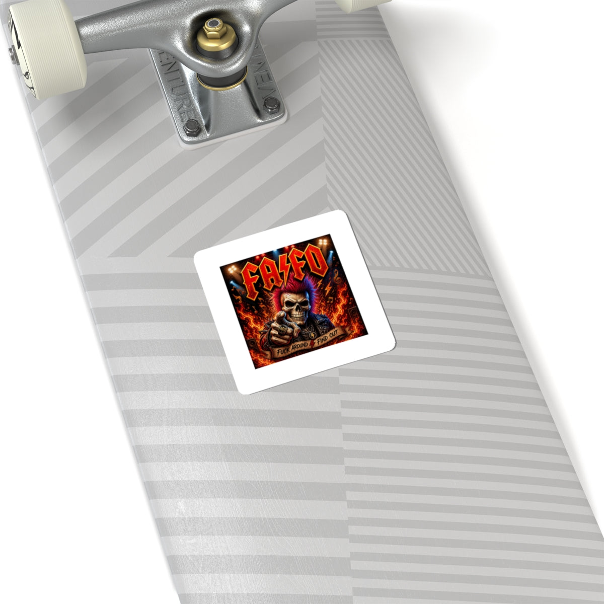 FAKFO Skull Fire Kiss-Cut Sticker — Heavy Metal Band Logo Sticker