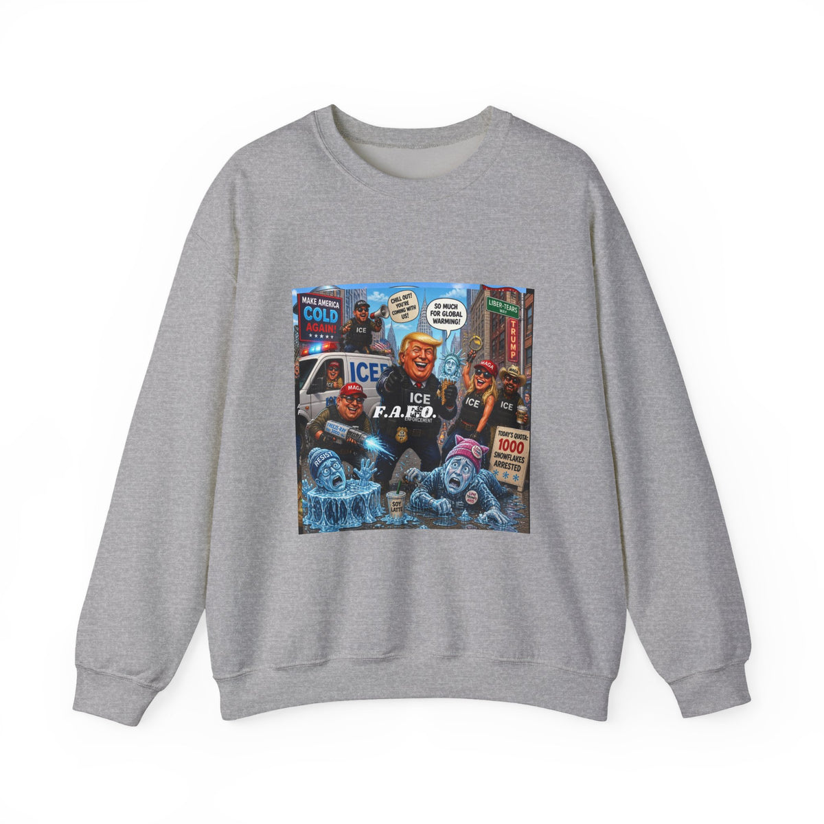 Graphic Crewneck Sweatshirt — 'The FAFO Society' Cold Patrol Artwork