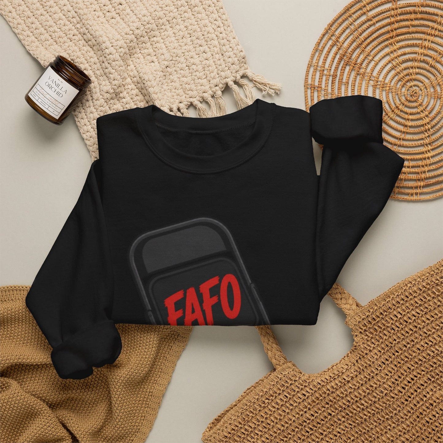 FAFO Raised Fist Chair Crewneck Sweatshirt — Bold Protest Graphic