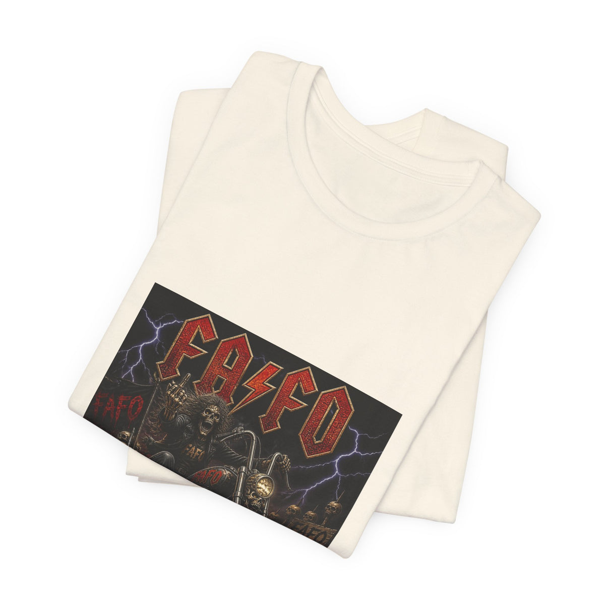 Motorcycle Skull Band Tee – 'CASEO' Heavy Metal Rider T‑Shirt