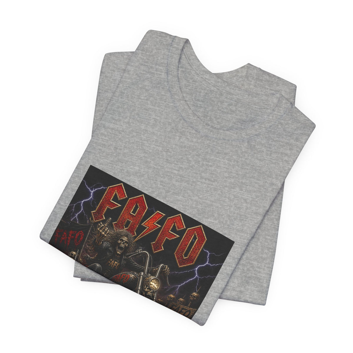 Motorcycle Skull Band Tee – 'CASEO' Heavy Metal Rider T‑Shirt