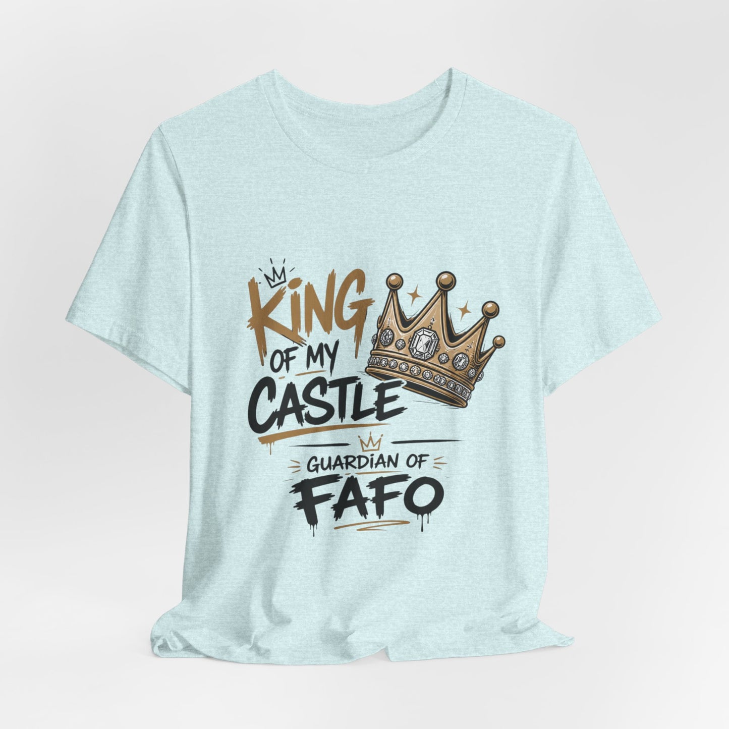 King of the Castle Tee – Retro Crown Graphic Short Sleeve Shirt