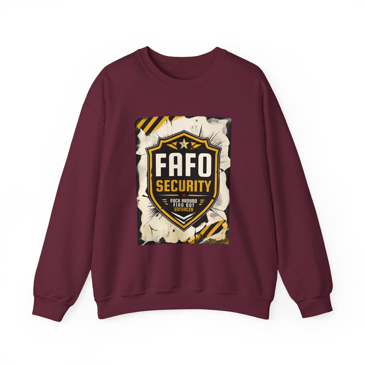 FAFO Security Crewneck Sweatshirt — Bold Badge Graphic Pullover