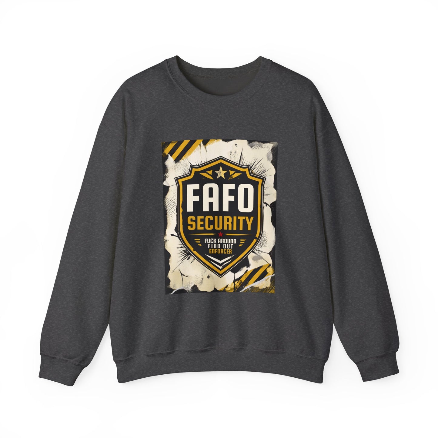 FAFO Security Crewneck Sweatshirt — Bold Badge Graphic Pullover