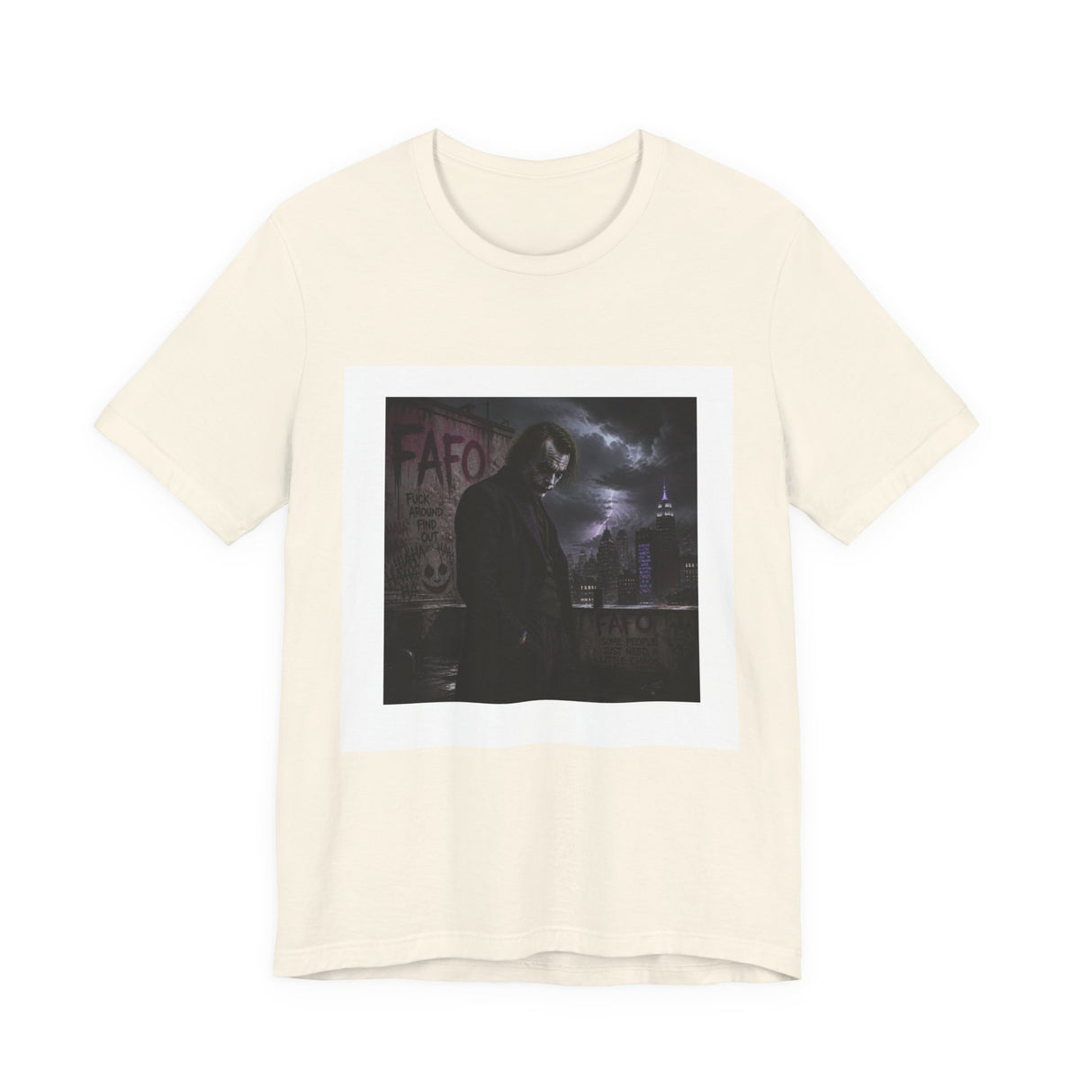 Dark Cityscape Graphic Tee — Moody Joker Night Design