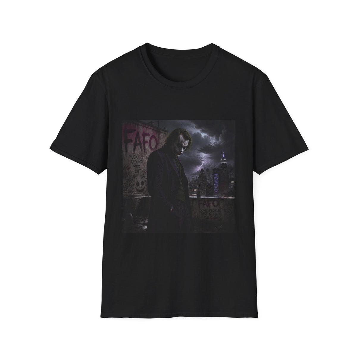 Graphic Tee — Moody Night Joker Portrait T-Shirt