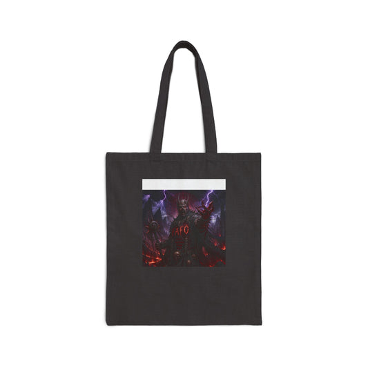 Dark Fantasy Demon Art Tote Bag — Gothic Canvas Shopper