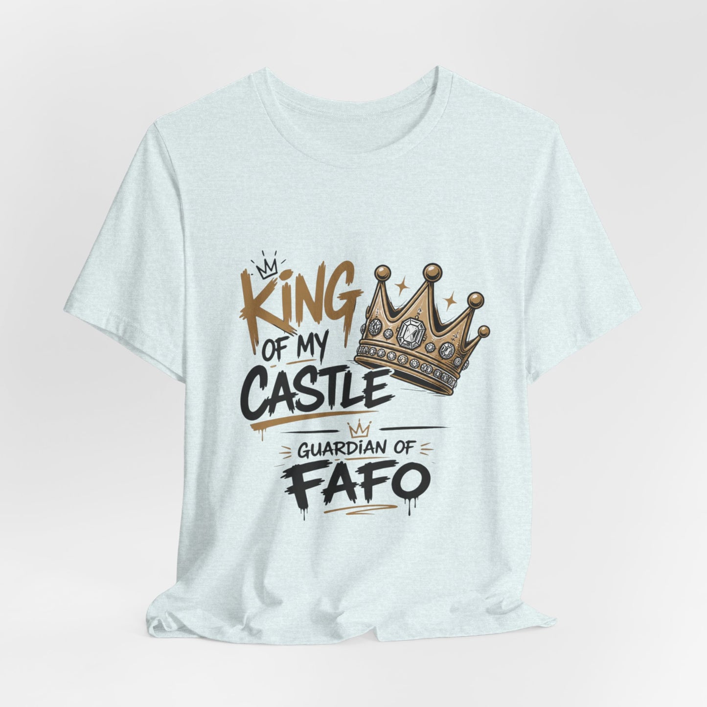 King of the Castle Tee – Retro Crown Graphic Short Sleeve Shirt