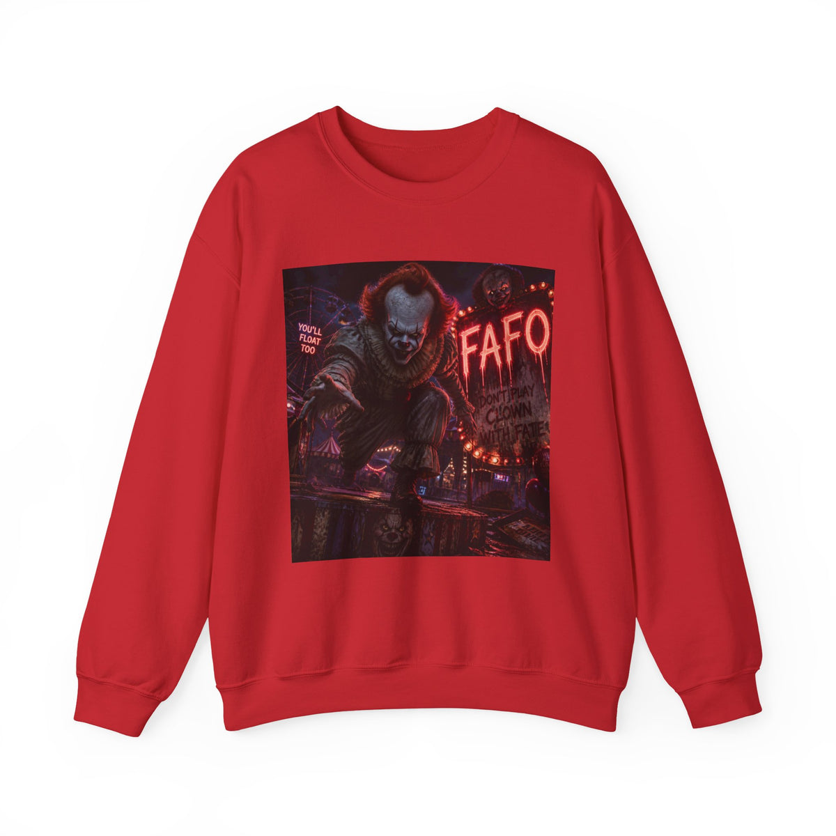 Horror Clown Crewneck Sweatshirt — 'The FAFO Society' Graphic