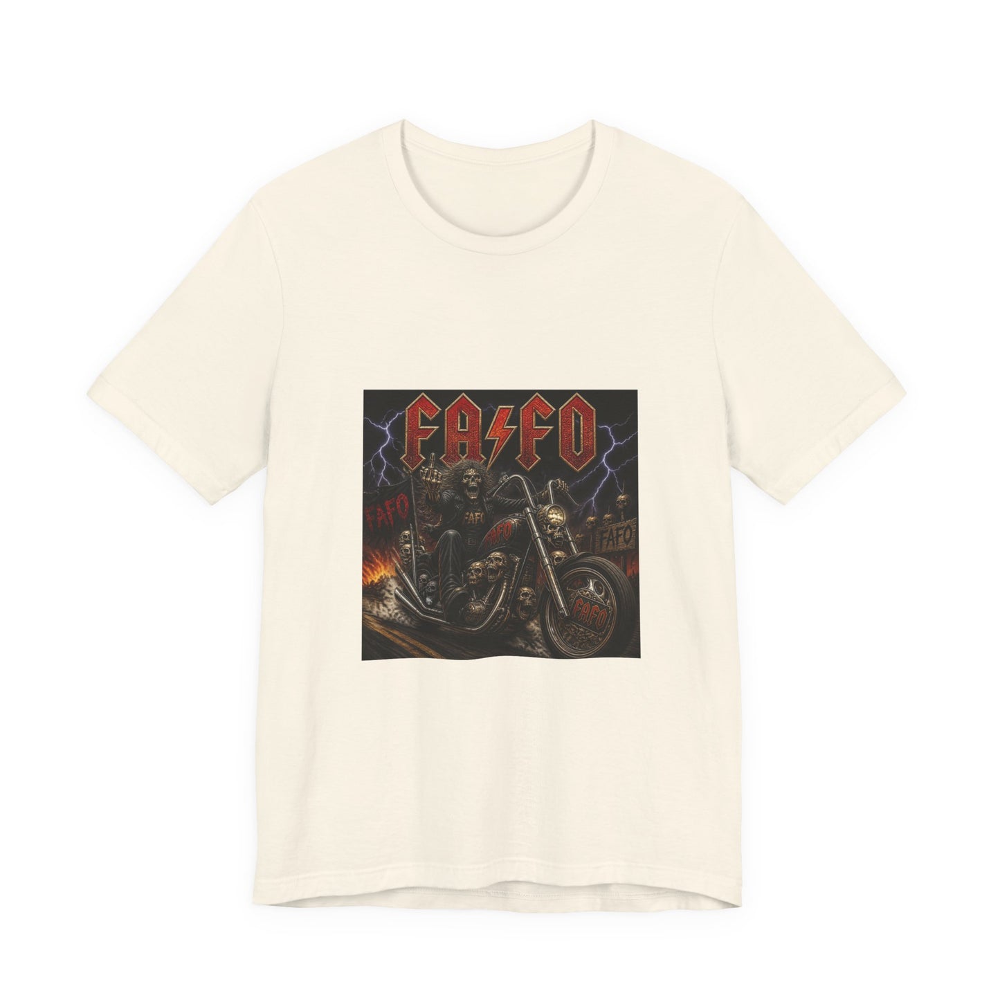 Motorcycle Skull Band Tee – 'CASEO' Heavy Metal Rider T‑Shirt