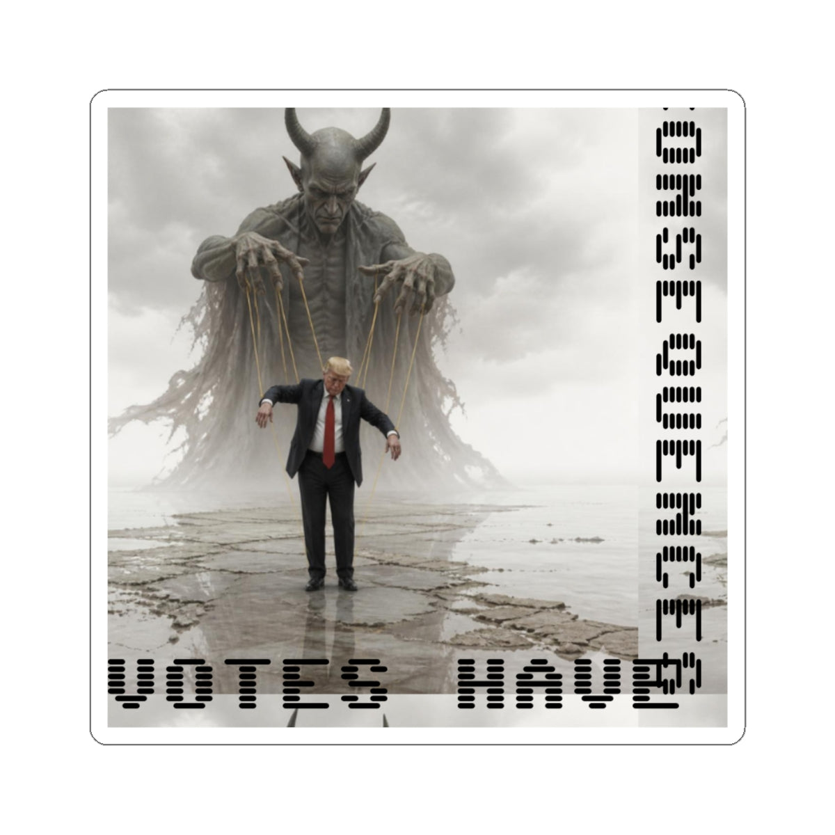 Kiss-Cut Sticker — ‘Consequences’ Political Dark Art (Votes Have)