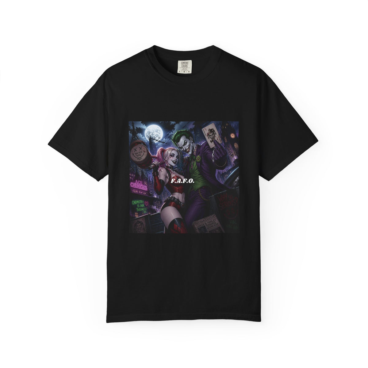 Graphic T-Shirt — The FAFO Society Joker & Harley Art Print