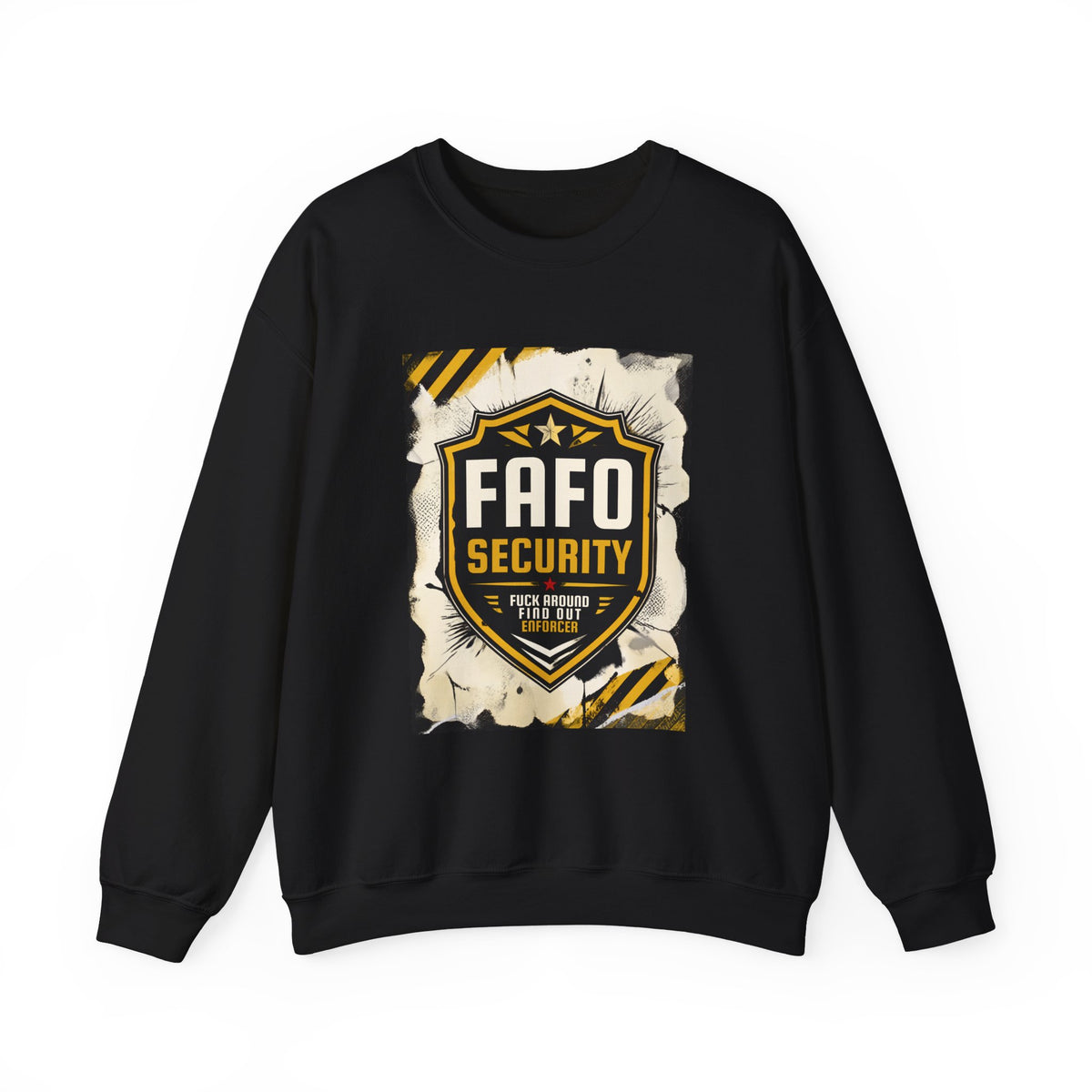 FAFO Security Crewneck Sweatshirt — Bold Badge Graphic Pullover