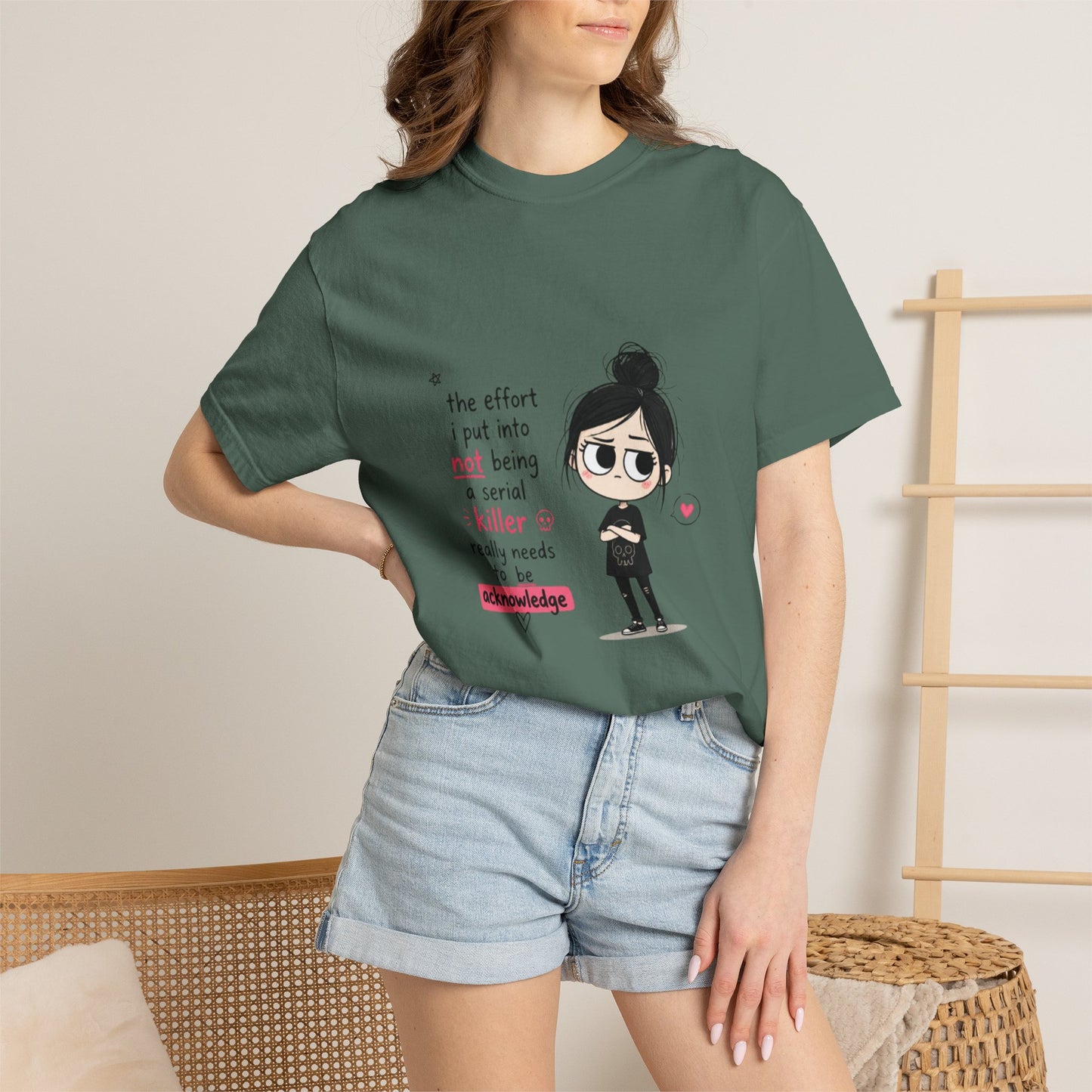 T-Shirt — Cute Dark Humor 'Not Being a Serial Killer' Graphic Tee (The FAFO Society Back)