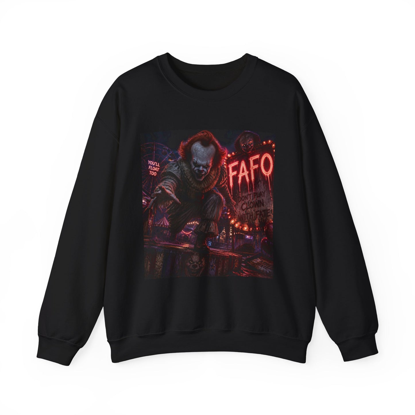Horror Clown Crewneck Sweatshirt — 'The FAFO Society' Graphic