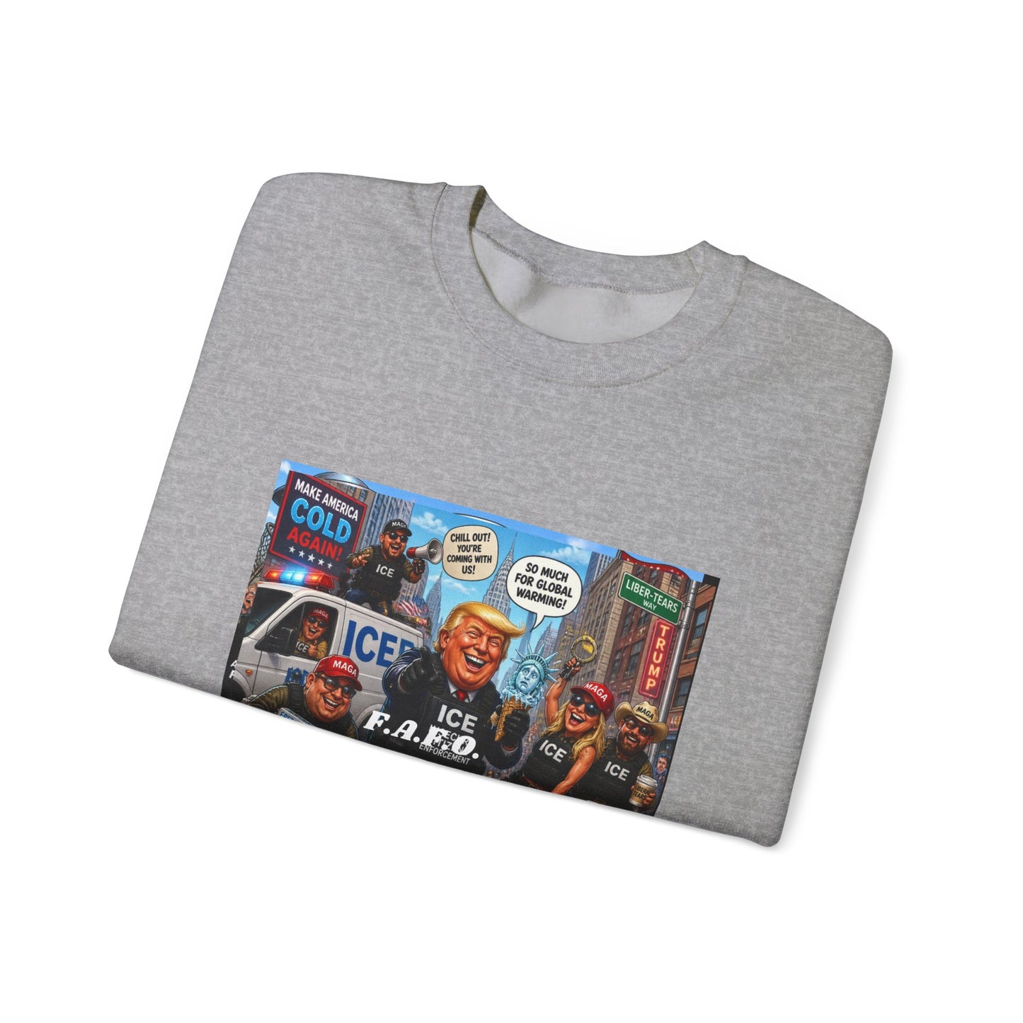 Graphic Crewneck Sweatshirt — 'The FAFO Society' Cold Patrol Artwork