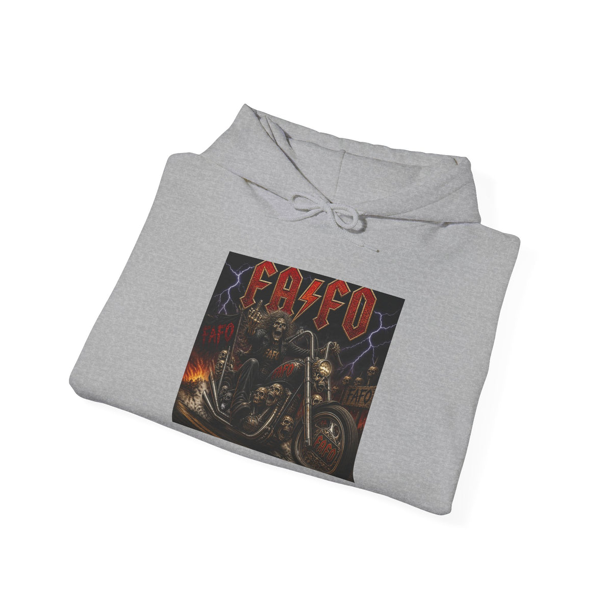 Motorcycle Skull Hoodie — Fiery Biker Graphic Sweatshirt