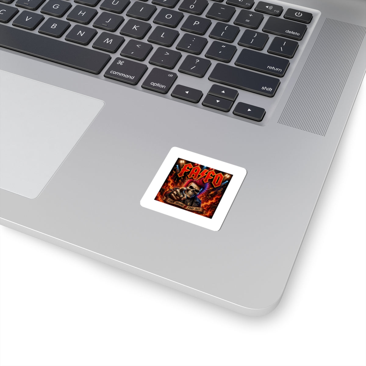 FAKFO Skull Fire Kiss-Cut Sticker — Heavy Metal Band Logo Sticker