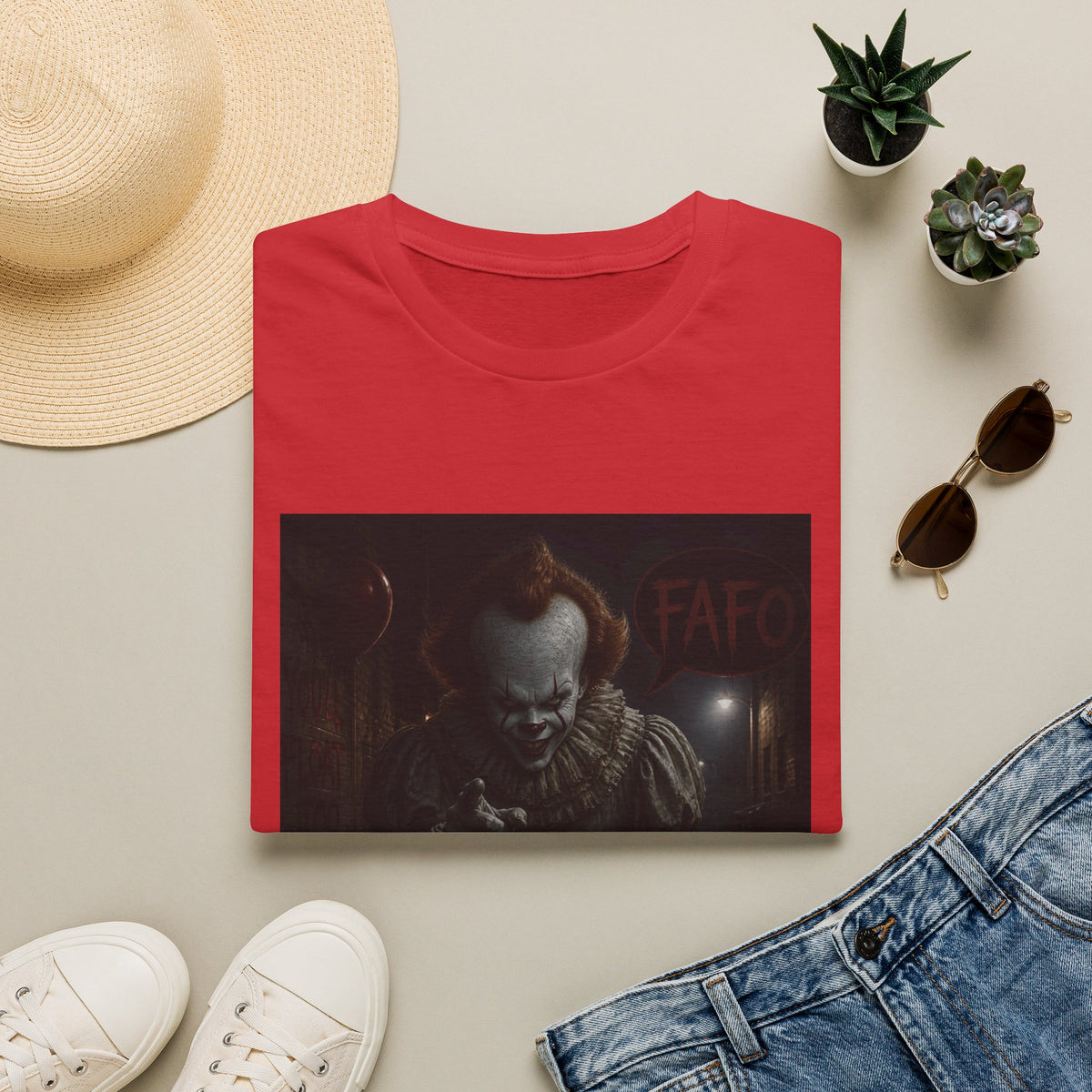 Horror Pennywise Clown T‑Shirt — Dark Creepy Stephen King Inspired Design