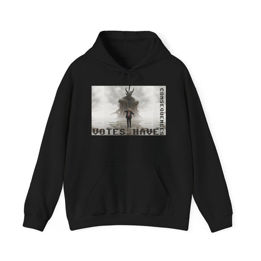 Dystopian Kraken Hoodie — 'Votes Have Consequences' Graphic Pullover