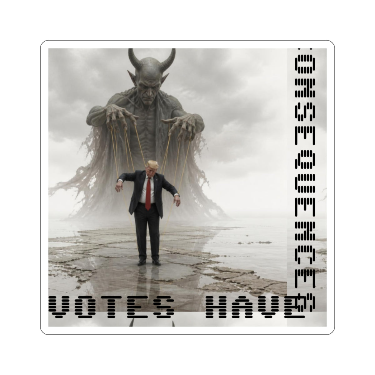 Kiss-Cut Sticker — ‘Consequences’ Political Dark Art (Votes Have)