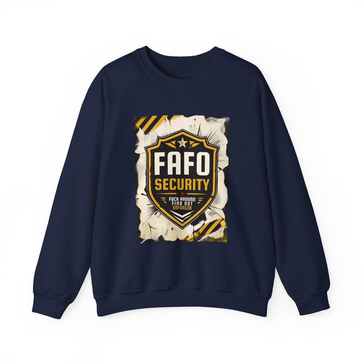 FAFO Security Crewneck Sweatshirt — Bold Badge Graphic Pullover