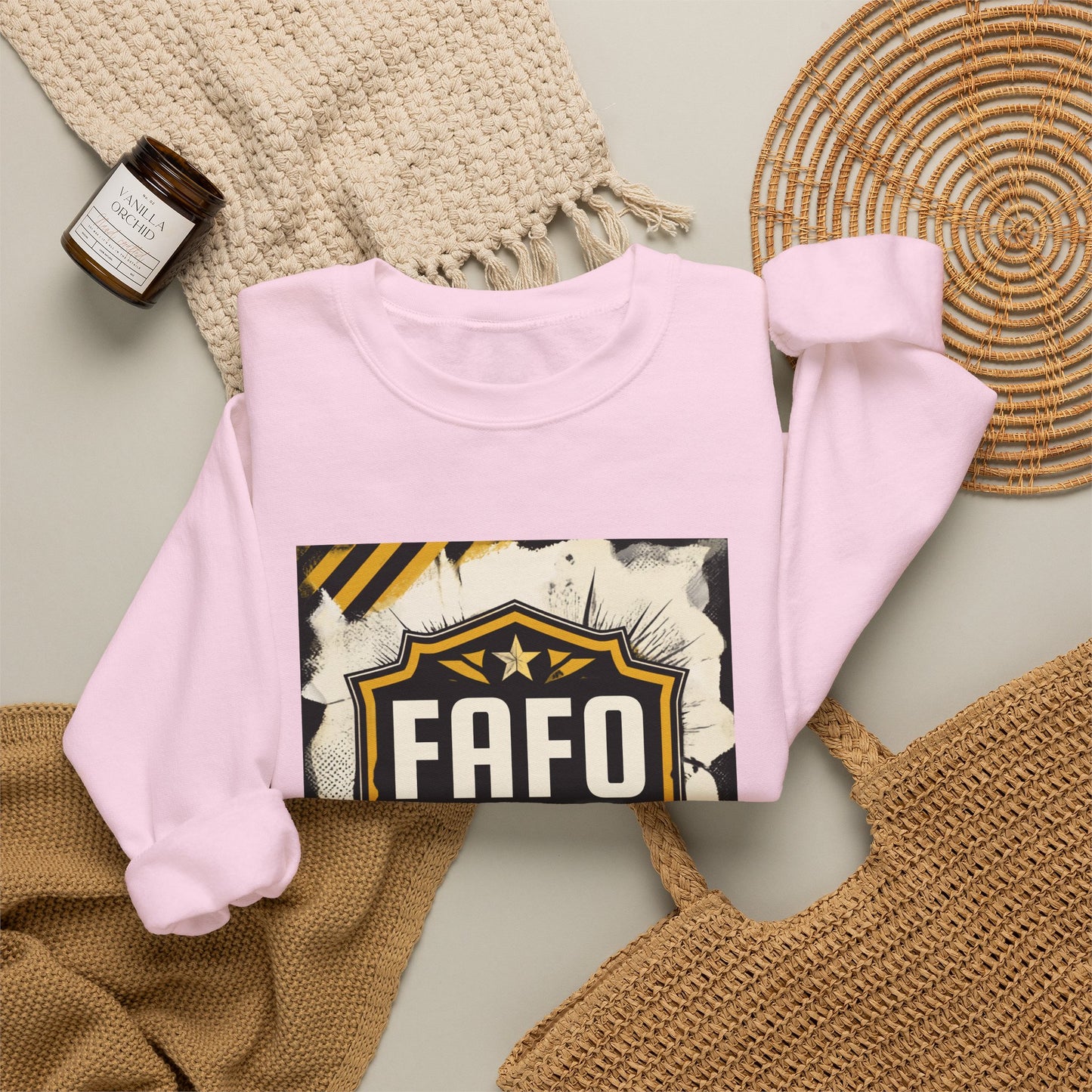 FAFO Security Crewneck Sweatshirt — Bold Badge Graphic Pullover