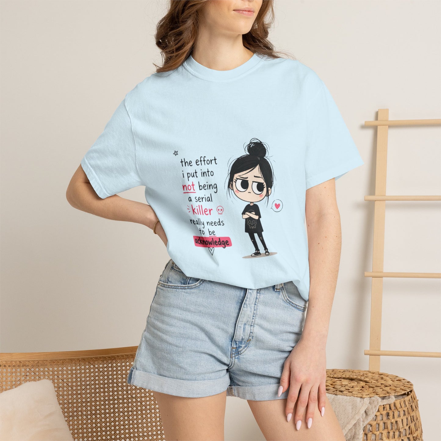 T-Shirt — Cute Dark Humor 'Not Being a Serial Killer' Graphic Tee (The FAFO Society Back)