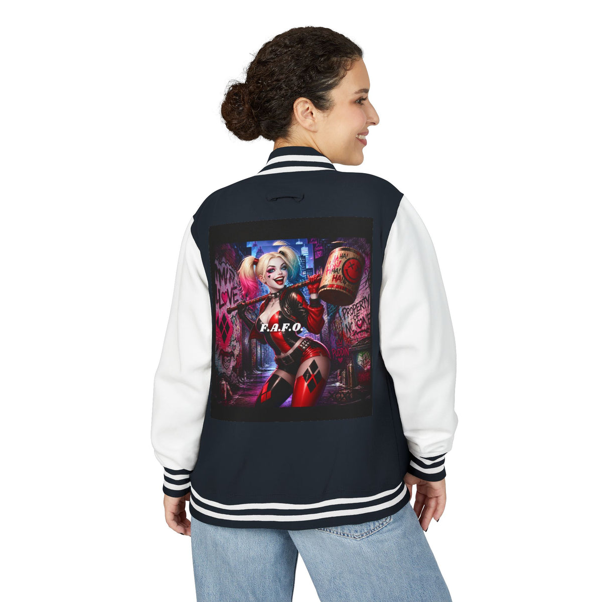 Letterman Jacket — Retro Graphic Back Patch