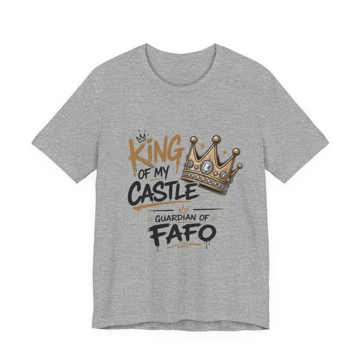 King of the Castle Tee – Retro Crown Graphic Short Sleeve Shirt