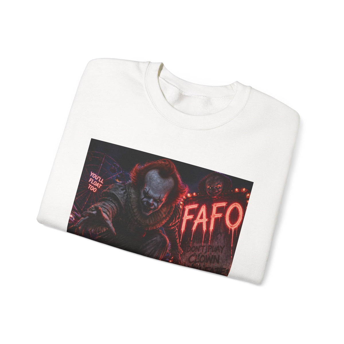 Horror Clown Crewneck Sweatshirt — 'The FAFO Society' Graphic