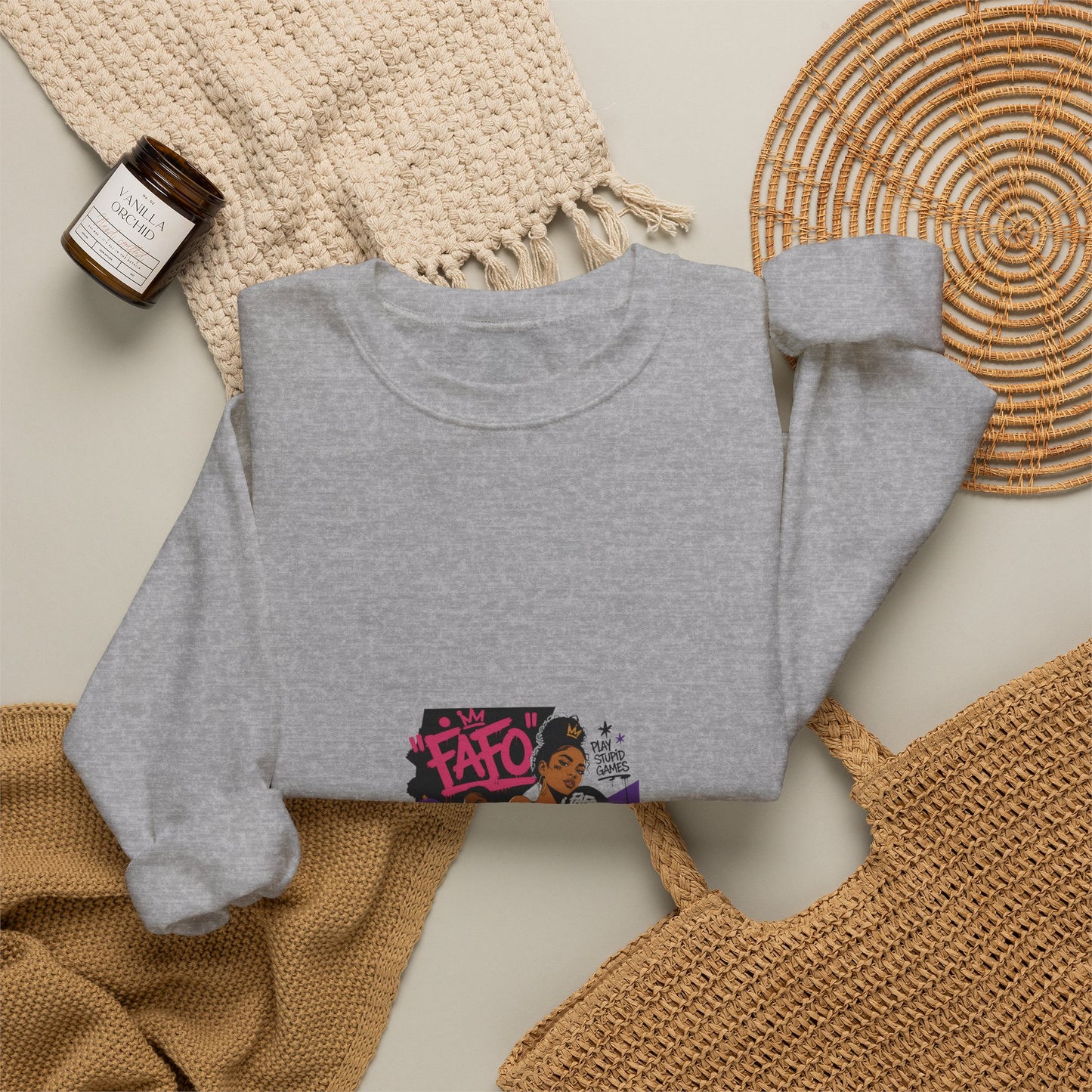 Street Art Crewneck Sweatshirt – 'Fate' Graphic