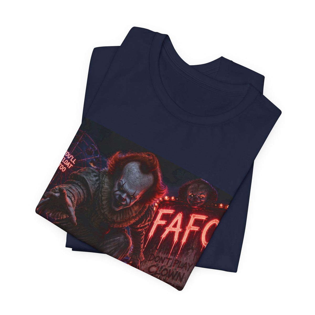 Horror Clown Graphic Tee — 'FAFO' Neon Carnival T-Shirt