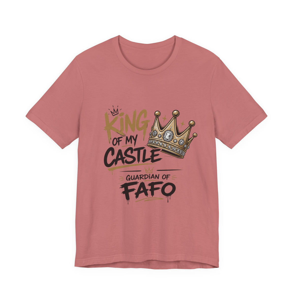 King of the Castle Tee – Retro Crown Graphic Short Sleeve Shirt