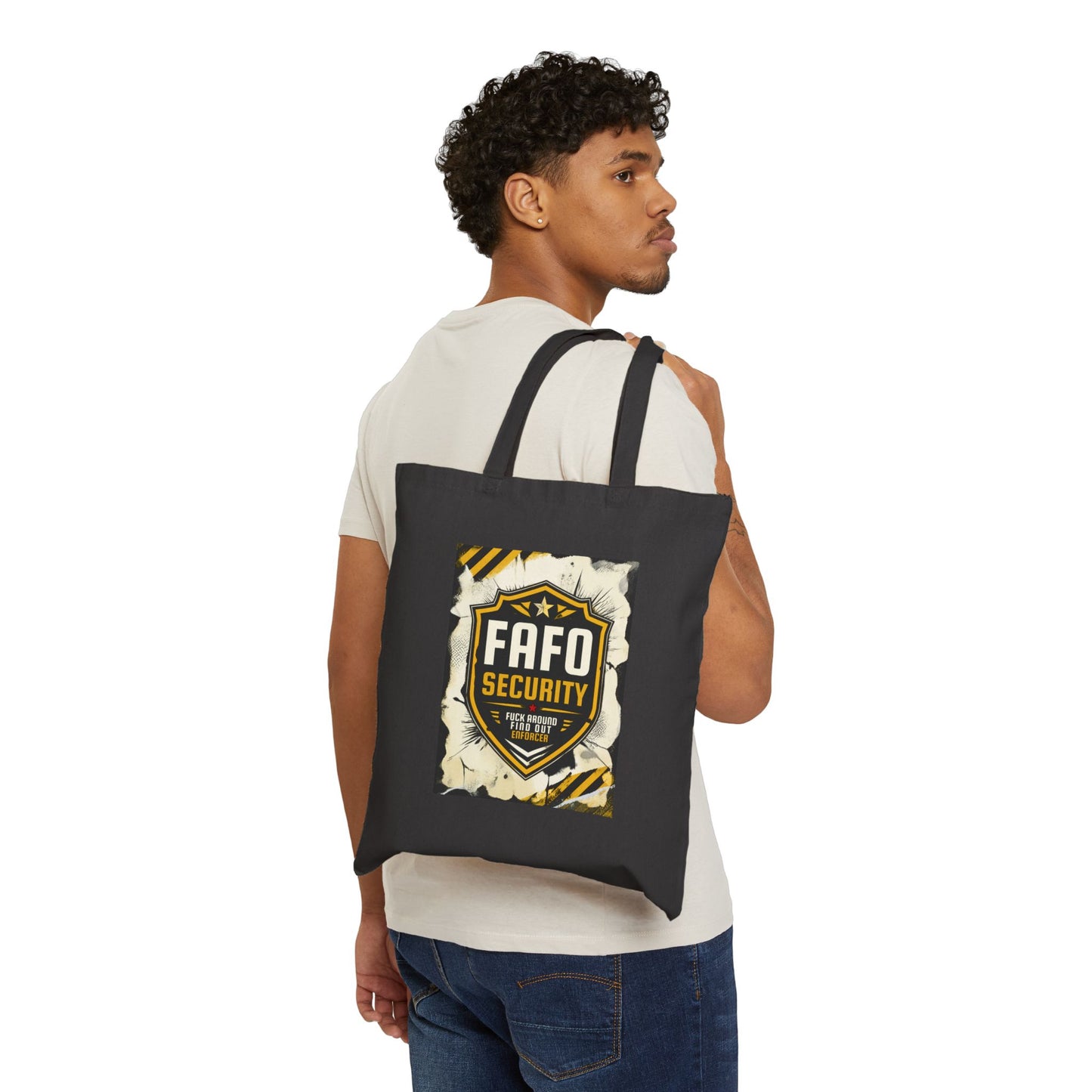 Tote Bag — FAFO Security Shield Canvas Grocery Tote