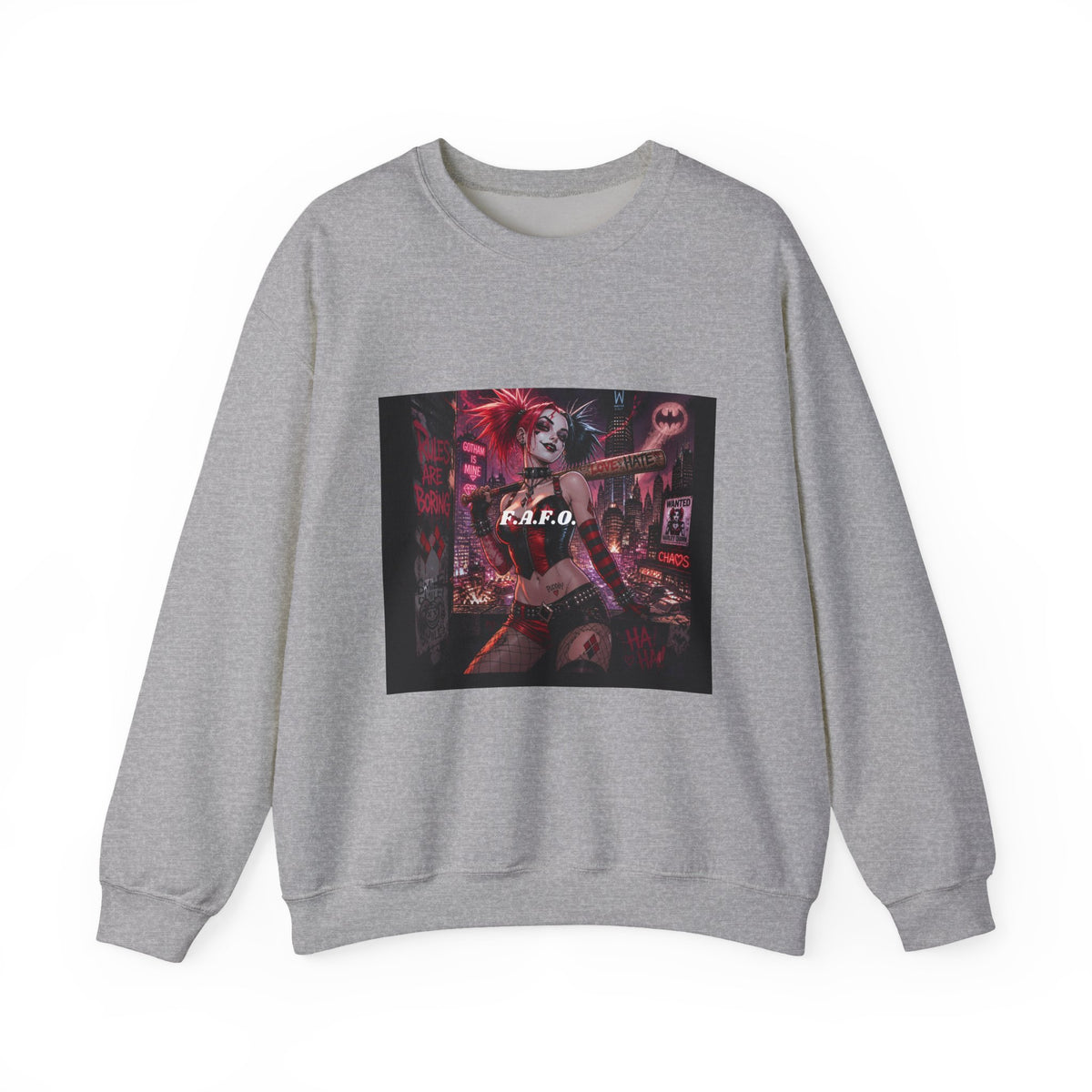 Crewneck Sweatshirt — The Fafc Society Gothic Harley-Style Art Pullover