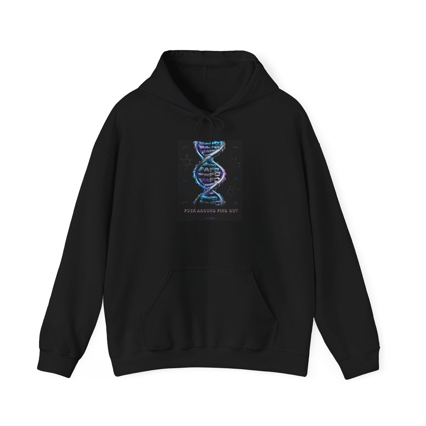 DNA Strand Graphic Hoodie — "Your Grandma Was an Ape" Science Humor Sweatshirt
