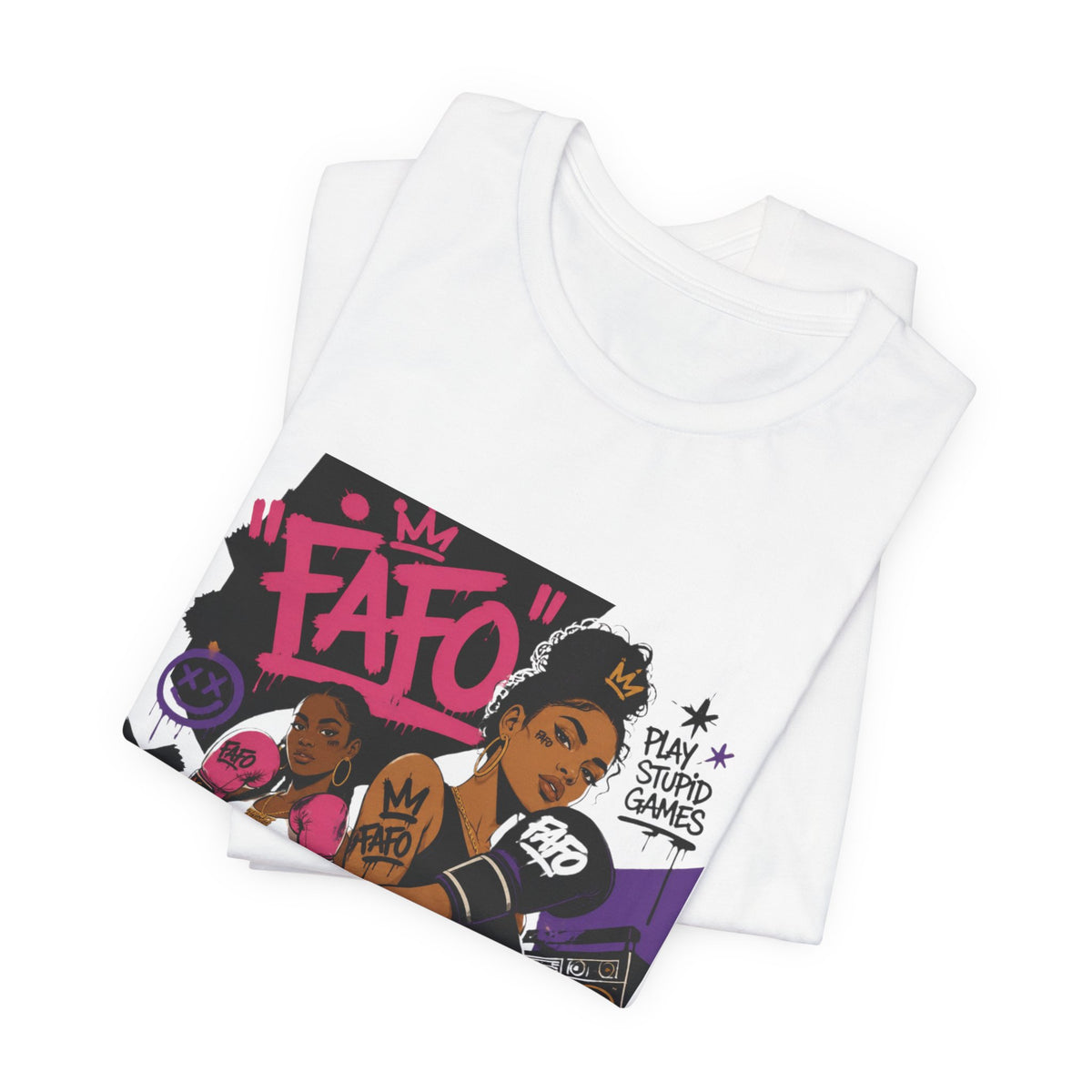 White Tee — 'Fate' Anime-Style Graphic T-Shirt