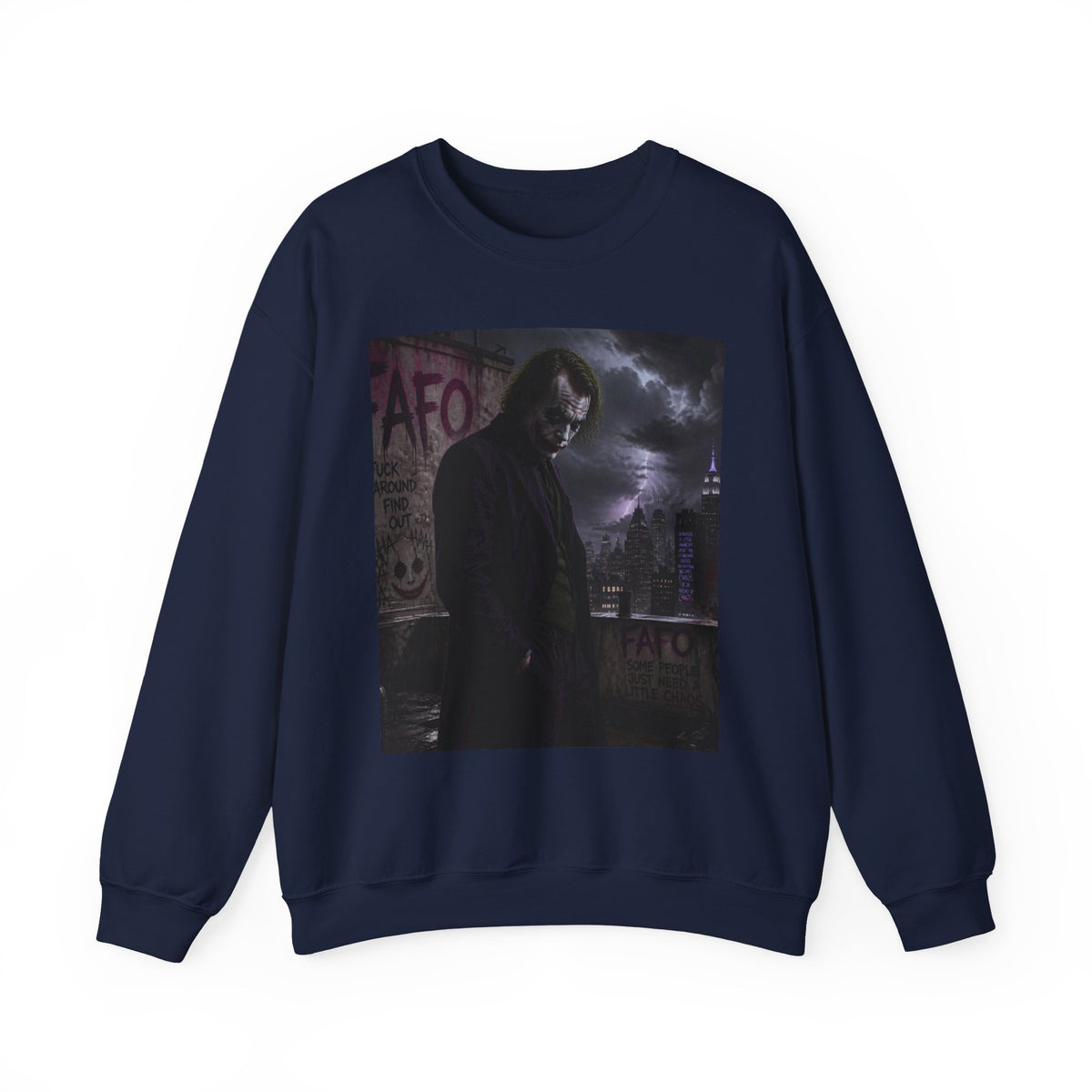 Dark Urban Noir Crewneck Sweatshirt – Moody Street Scene Graphic