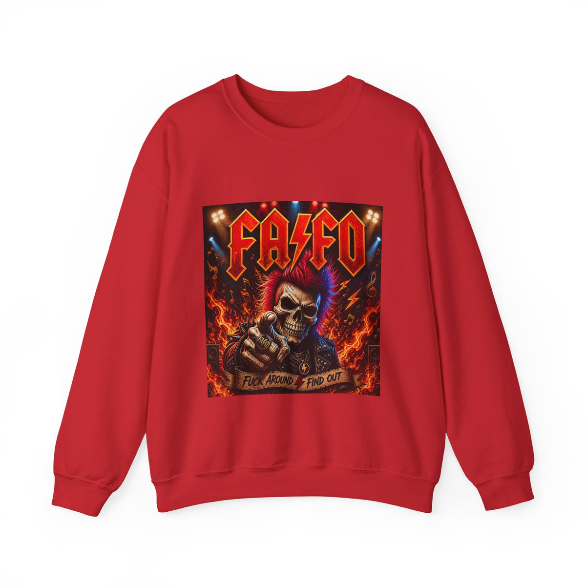 Crewneck Sweatshirt - 'Faded' Grunge Skull Design