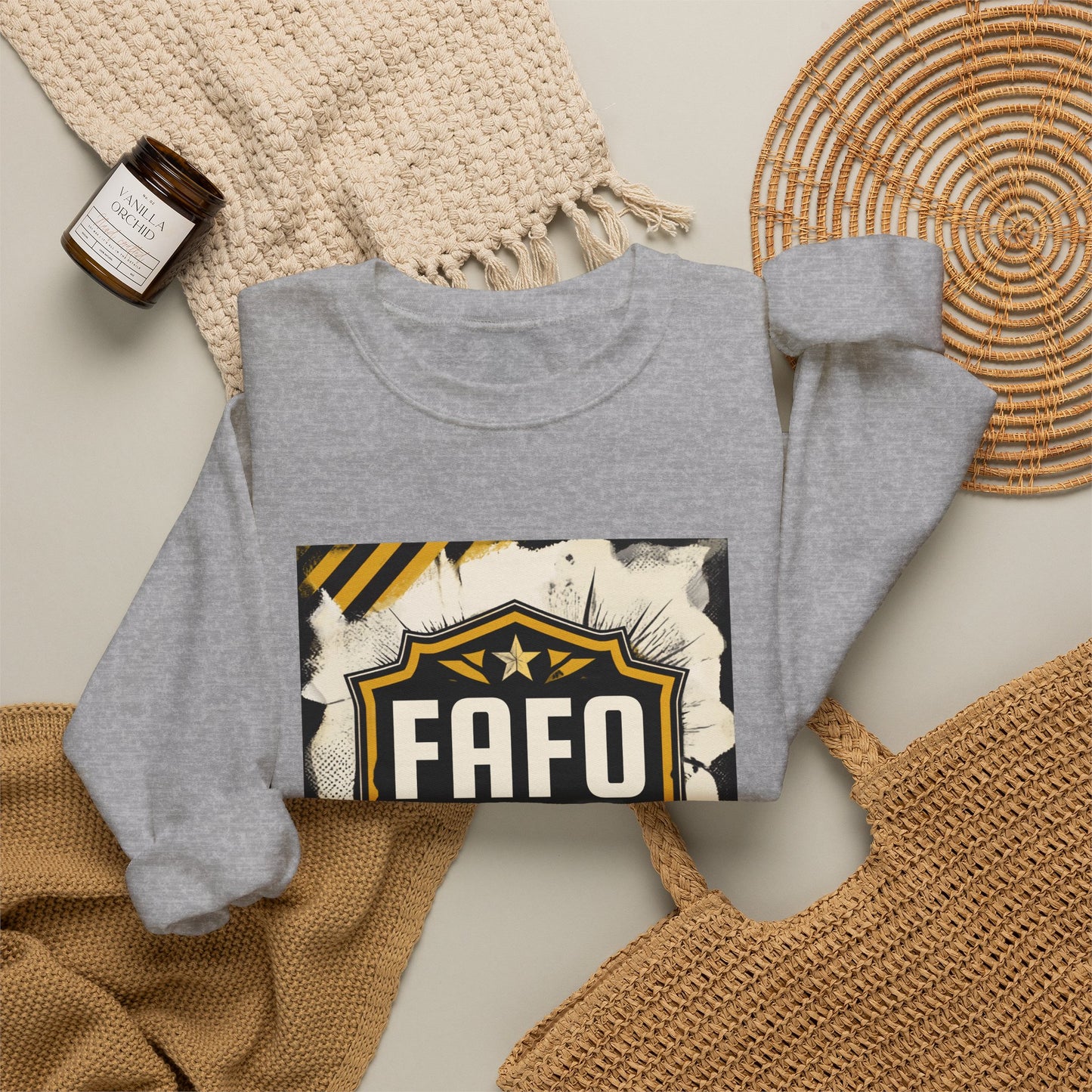 FAFO Security Crewneck Sweatshirt — Bold Badge Graphic Pullover