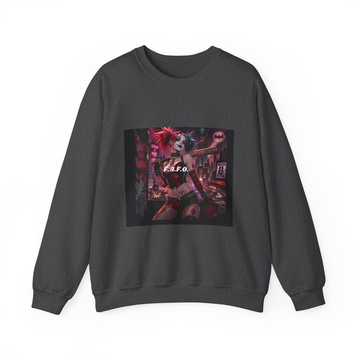 Crewneck Sweatshirt — The Fafc Society Gothic Harley-Style Art Pullover