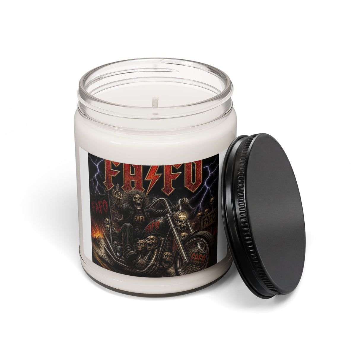 Heavy Metal Motorcycle Candle — Scented Soy 9oz (PHIFU Band Art)