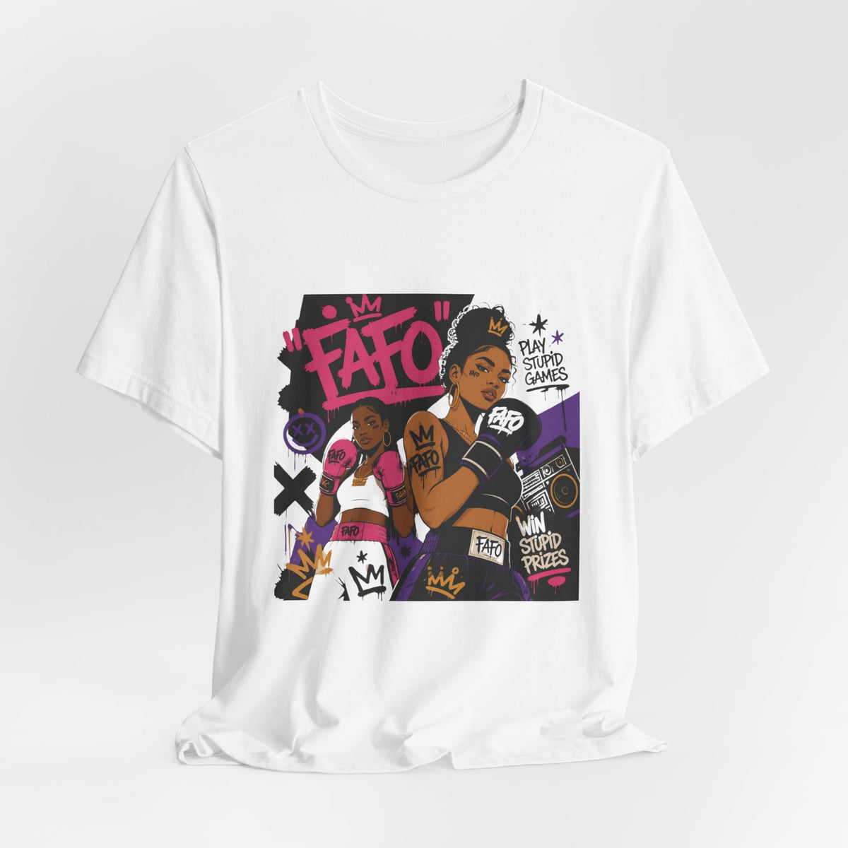 White Tee — 'Fate' Anime-Style Graphic T-Shirt