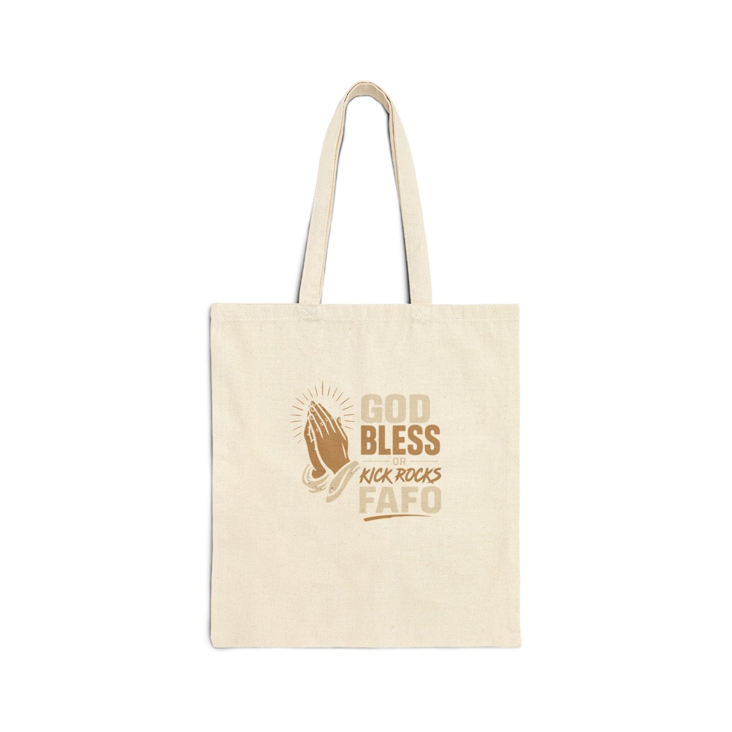God Bless Cotton Tote Bag – Praying Hands 'God Bless' Canvas Shopper