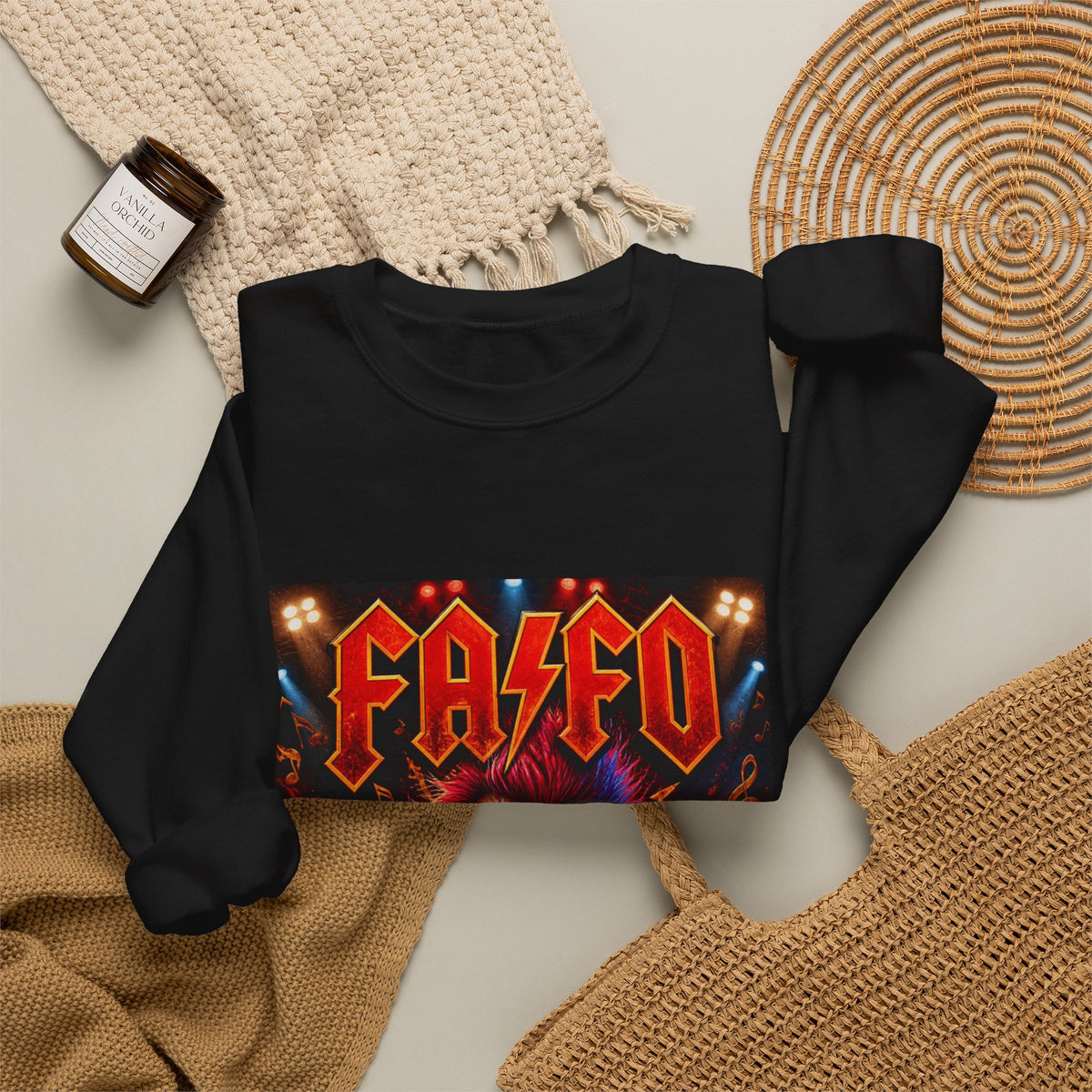 Crewneck Sweatshirt - 'Faded' Grunge Skull Design