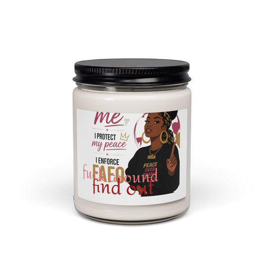 Scented Soy Candle — "I Protect My Peace" Affirmation Jar (9oz)